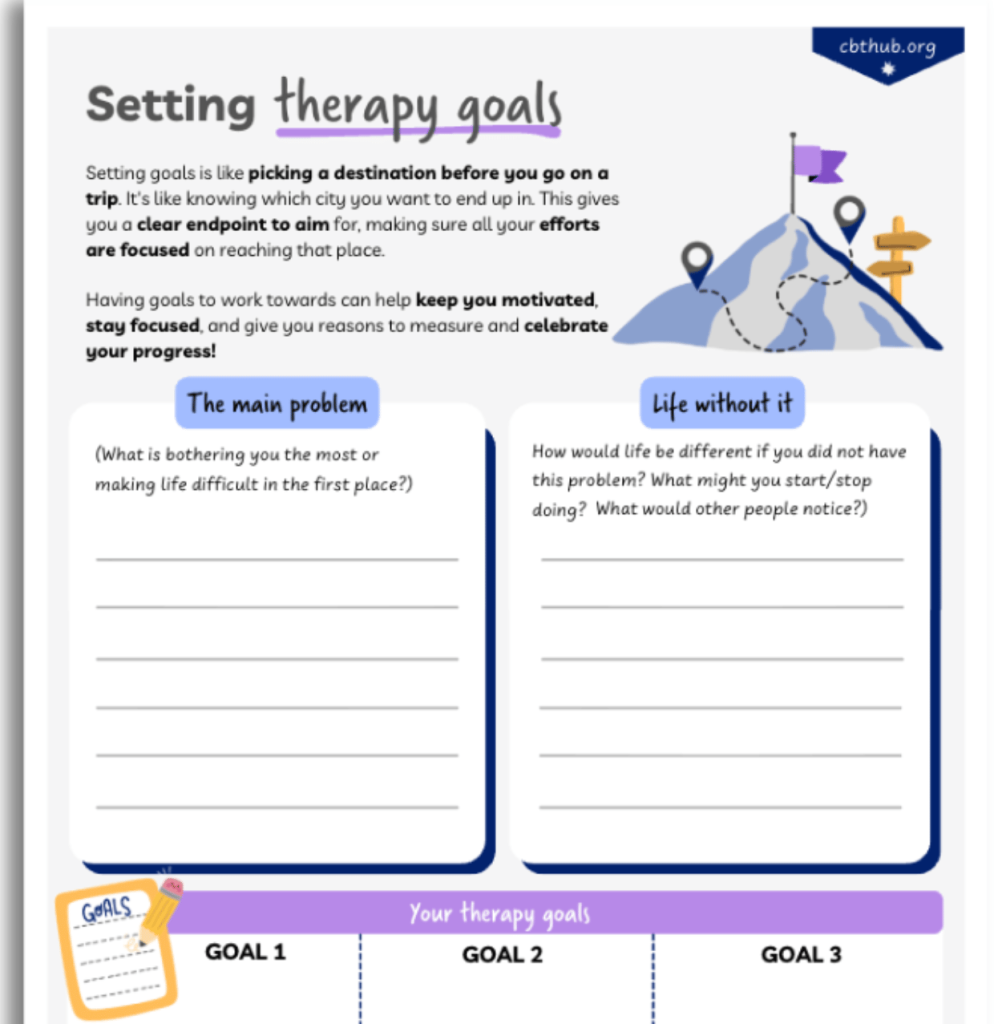 Setting Therapy Goals with Teenagers | Free CBT Worksheet