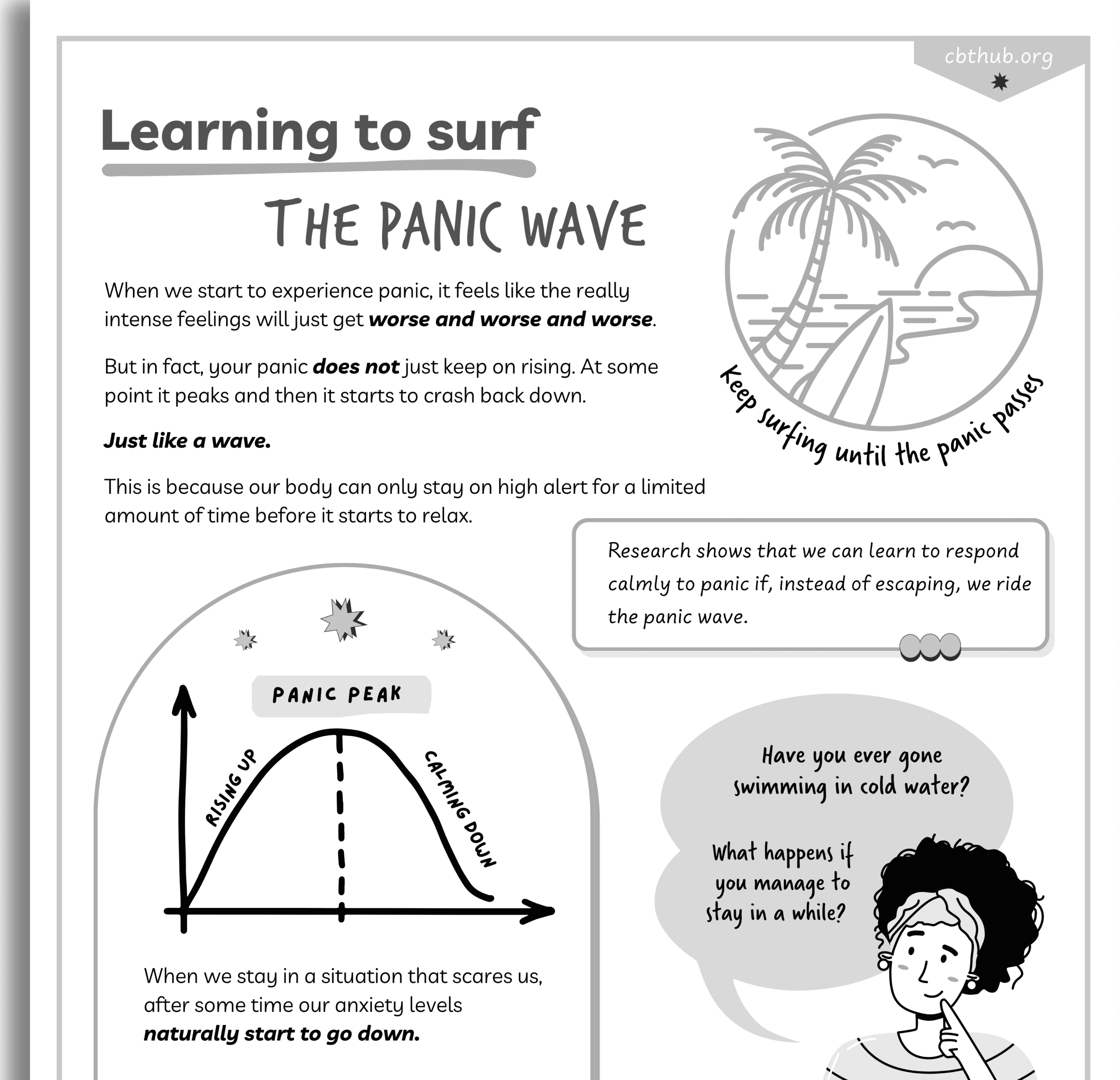 Learning to surf the panic wave