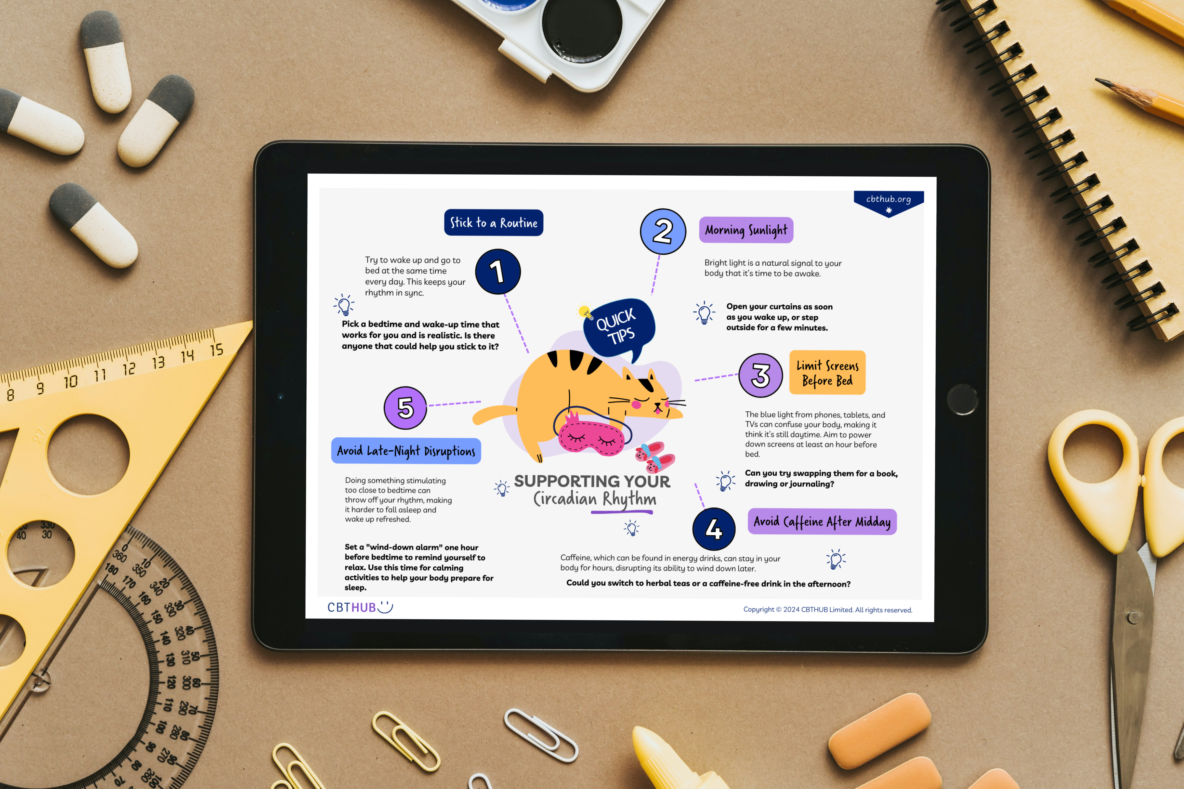 CBT worksheets to support teenagers with sleep difficulties