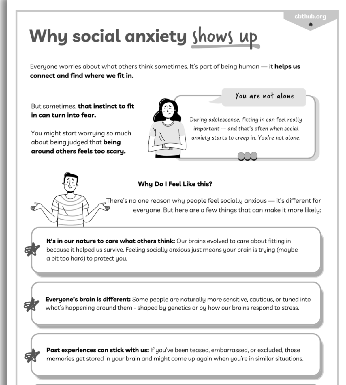 Social Anxiety Psychoeducation | CBT Worksheet for Young People