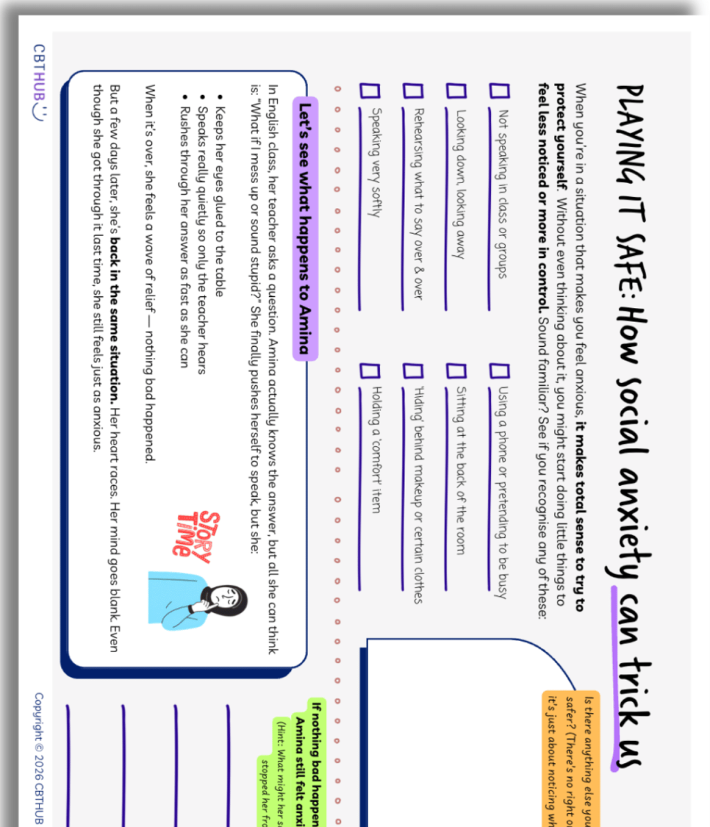 Social Anxiety CBT Worksheets for Young People | Clark & Wells